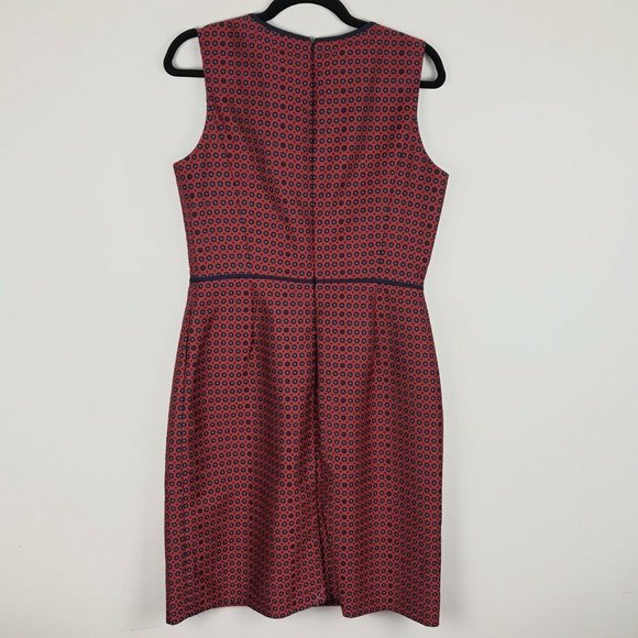 NWT J.Crew Sheath Dress Crimson Foulard Geo Print - Picture 2 of 9